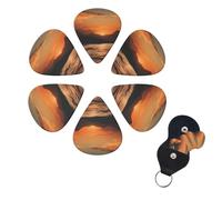 6 Pcs Guitar Picks Mountain and Water at Sunset Guitar Pick Set Double-sided Personalized Bass Pick Plectrums with Organizer Storage Box Ukulele Picks Ukulele Accessories for Men Women