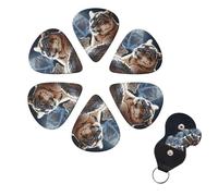6 Pcs Guitar Picks Mountain Lions Guitar Pick Set Double-sided Personalized Bass Pick Plectrums with Organizer Storage Box Ukulele Picks Ukulele Accessories for Men Women