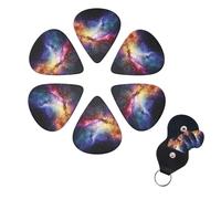 6 Pcs Guitar Picks Nebula and Galaxy in The Universe Guitar Pick Set Double-sided Personalized Bass Pick Plectrums with Organizer Storage Box Ukulele Picks Ukulele Accessories for Men Women