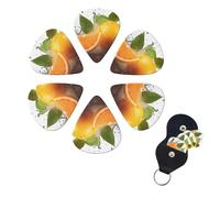 6 Pcs Guitar Picks Orange Fruit Guitar Pick Set Double-sided Personalized Bass Pick Plectrums with Organizer Storage Box Ukulele Picks Ukulele Accessories for Men Women