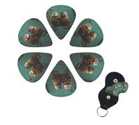 6 Pcs Guitar Picks Otters in Love Guitar Pick Set Double-sided Personalized Bass Pick Plectrums with Organizer Storage Box Ukulele Picks Ukulele Accessories for Men Women