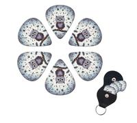 6 Pcs Guitar Picks Owl Tree Branches Guitar Pick Set Double-sided Personalized Bass Pick Plectrums with Organizer Storage Box Ukulele Picks Ukulele Accessories for Men Women