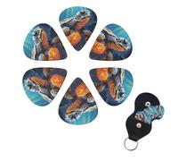 6 Pcs Guitar Picks Painted Sea Turtle Guitar Pick Set Double-sided Personalized Bass Pick Plectrums with Organizer Storage Box Ukulele Picks Ukulele Accessories for Men Women