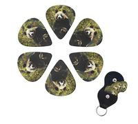 6 Pcs Guitar Picks Panda Tree Guitar Pick Set Double-sided Personalized Bass Pick Plectrums with Organizer Storage Box Ukulele Picks Ukulele Accessories for Men Women