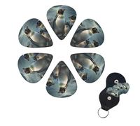 6 Pcs Guitar Picks Penguin Family Guitar Pick Set Double-sided Personalized Bass Pick Plectrums with Organizer Storage Box Ukulele Picks Ukulele Accessories for Men Women