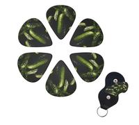 6 Pcs Guitar Picks Pickle Guitar Pick Set Double-sided Personalized Bass Pick Plectrums with Organizer Storage Box Ukulele Picks Ukulele Accessories for Men Women