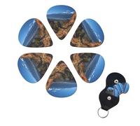 6 Pcs Guitar Picks Pikes Peak Colorado Guitar Pick Set Double-sided Personalized Bass Pick Plectrums with Organizer Storage Box Ukulele Picks Ukulele Accessories for Men Women
