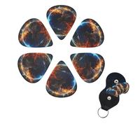 6 Pcs Guitar Picks Planet Ice and Fire Guitar Pick Set Double-sided Personalized Bass Pick Plectrums with Organizer Storage Box Ukulele Picks Ukulele Accessories for Men Women