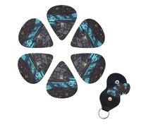 6 PCS Guitar Picks Plectrums with Bag Airplane Cockpit Bass Picks Thin Medium Heavy Guitar Plectrums for Acoustic Electric Guitars Bass Ukulele Guitar Lovers Gift