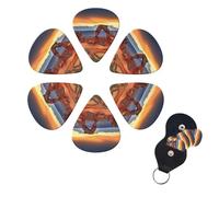 6 PCS Guitar Picks Plectrums with Bag Arches National Park Bass Picks Thin Medium Heavy Guitar Plectrums for Acoustic Electric Guitars Bass Ukulele Guitar Lovers Gift