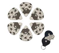 6 PCS Guitar Picks Plectrums with Bag Cartoon Black White Sheep Bass Picks Thin Medium Heavy Guitar Plectrums for Acoustic Electric Guitars Bass Ukulele Guitar Lovers Gift