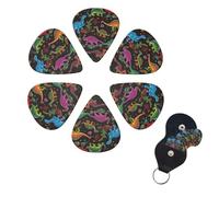 6 PCS Guitar Picks Plectrums with Bag Cartoon Dinosaur Bass Picks Thin Medium Heavy Guitar Plectrums for Acoustic Electric Guitars Bass Ukulele Guitar Lovers Gift