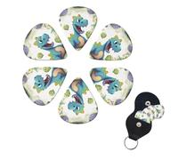 6 PCS Guitar Picks Plectrums with Bag Cute dinosaur Bass Picks Thin Medium Heavy Guitar Plectrums for Acoustic Electric Guitars Bass Ukulele Guitar Lovers Gift