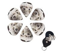 6 PCS Guitar Picks Plectrums with Bag Cute Maltese Puppy Bass Picks Thin Medium Heavy Guitar Plectrums for Acoustic Electric Guitars Bass Ukulele Guitar Lovers Gift