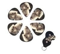 6 PCS Guitar Picks Plectrums with Bag French poodle Bass Picks Thin Medium Heavy Guitar Plectrums for Acoustic Electric Guitars Bass Ukulele Guitar Lovers Gift