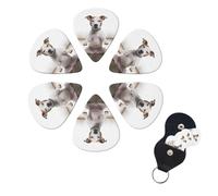 6 PCS Guitar Picks Plectrums with Bag Funny Yoga Puppy Dog Bass Picks Thin Medium Heavy Guitar Plectrums for Acoustic Electric Guitars Bass Ukulele Guitar Lovers Gift