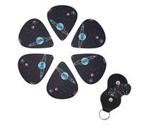 6 PCS Guitar Picks Plectrums with Bag Galaxy Decor Bass Picks Thin Medium Heavy Guitar Plectrums for Acoustic Electric Guitars Bass Ukulele Guitar Lovers Gift