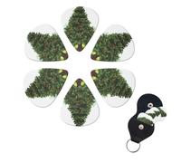 6 PCS Guitar Picks Plectrums with Bag Garlad Pine Tree Bass Picks Thin Medium Heavy Guitar Plectrums for Acoustic Electric Guitars Bass Ukulele Guitar Lovers Gift