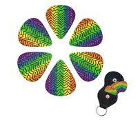 6 PCS Guitar Picks Plectrums with Bag Gay Pride Rainbow Bass Picks Thin Medium Heavy Guitar Plectrums for Acoustic Electric Guitars Bass Ukulele Guitar Lovers Gift