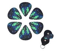 6 PCS Guitar Picks Plectrums with Bag Glow in The Dark Bass Picks Thin Medium Heavy Guitar Plectrums for Acoustic Electric Guitars Bass Ukulele Guitar Lovers Gift
