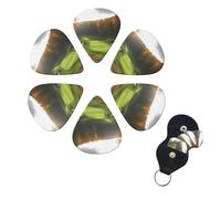 6 PCS Guitar Picks Plectrums with Bag Golf Course Bass Picks Thin Medium Heavy Guitar Plectrums for Acoustic Electric Guitars Bass Ukulele Guitar Lovers Gift