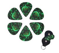 6 PCS Guitar Picks Plectrums with Bag Green Ghost Horror Halloween Pumpkin Bass Picks Thin Medium Heavy Guitar Plectrums for Acoustic Electric Guitars Bass Ukulele Guitar Lovers Gift