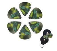 6 PCS Guitar Picks Plectrums with Bag Green Lizard Bass Picks Thin Medium Heavy Guitar Plectrums for Acoustic Electric Guitars Bass Ukulele Guitar Lovers Gift