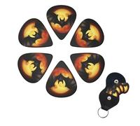 6 PCS Guitar Picks Plectrums with Bag Halloween bat Bass Picks Thin Medium Heavy Guitar Plectrums for Acoustic Electric Guitars Bass Ukulele Guitar Lovers Gift