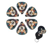 6 PCS Guitar Picks Plectrums with Bag Halloween Corgi Dog Witch Bass Picks Thin Medium Heavy Guitar Plectrums for Acoustic Electric Guitars Bass Ukulele Guitar Lovers Gift