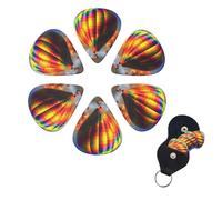 6 PCS Guitar Picks Plectrums with Bag Hot Air Balloons Bass Picks Thin Medium Heavy Guitar Plectrums for Acoustic Electric Guitars Bass Ukulele Guitar Lovers Gift