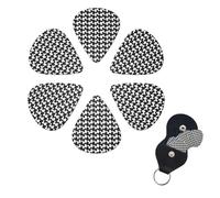 6 PCS Guitar Picks Plectrums with Bag Houndstooth Black Bass Picks Thin Medium Heavy Guitar Plectrums for Acoustic Electric Guitars Bass Ukulele Guitar Lovers Gift