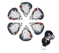6 PCS Guitar Picks Plectrums with Bag Ice Hockey Art Bass Picks Thin Medium Heavy Guitar Plectrums for Acoustic Electric Guitars Bass Ukulele Guitar Lovers Gift