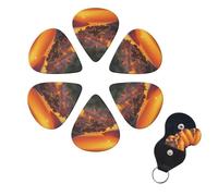 6 PCS Guitar Picks Plectrums with Bag Italian Sunset Bass Picks Thin Medium Heavy Guitar Plectrums for Acoustic Electric Guitars Bass Ukulele Guitar Lovers Gift