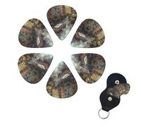 6 PCS Guitar Picks Plectrums with Bag Large City Street Bass Picks Thin Medium Heavy Guitar Plectrums for Acoustic Electric Guitars Bass Ukulele Guitar Lovers Gift