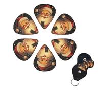 6 PCS Guitar Picks Plectrums with Bag Merry Christmas Bass Picks Thin Medium Heavy Guitar Plectrums for Acoustic Electric Guitars Bass Ukulele Guitar Lovers Gift