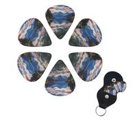6 PCS Guitar Picks Plectrums with Bag National park lake Bass Picks Thin Medium Heavy Guitar Plectrums for Acoustic Electric Guitars Bass Ukulele Guitar Lovers Gift