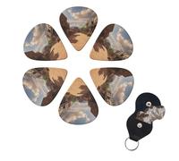 6 PCS Guitar Picks Plectrums with Bag Old Wild West Cowboy Town Bass Picks Thin Medium Heavy Guitar Plectrums for Acoustic Electric Guitars Bass Ukulele Guitar Lovers Gift