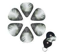 6 PCS Guitar Picks Plectrums with Bag Railway in The Fog Bass Picks Thin Medium Heavy Guitar Plectrums for Acoustic Electric Guitars Bass Ukulele Guitar Lovers Gift