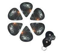 6 PCS Guitar Picks Plectrums with Bag Scary ship at sea Bass Picks Thin Medium Heavy Guitar Plectrums for Acoustic Electric Guitars Bass Ukulele Guitar Lovers Gift