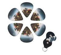 6 PCS Guitar Picks Plectrums with Bag Tractor farm Bass Picks Thin Medium Heavy Guitar Plectrums for Acoustic Electric Guitars Bass Ukulele Guitar Lovers Gift