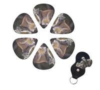 6 PCS Guitar Picks Plectrums with Bag Wild bobcat Bass Picks Thin Medium Heavy Guitar Plectrums for Acoustic Electric Guitars Bass Ukulele Guitar Lovers Gift