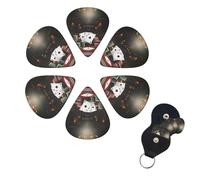 6 Pcs Guitar Picks Poker Tournament Guitar Pick Set Double-sided Personalized Bass Pick Plectrums with Organizer Storage Box Ukulele Picks Ukulele Accessories for Men Women