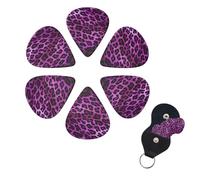6 Pcs Guitar Picks Purple Leopard Guitar Pick Set Double-sided Personalized Bass Pick Plectrums with Organizer Storage Box Ukulele Picks Ukulele Accessories for Men Women