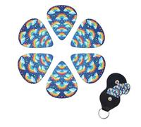 6 Pcs Guitar Picks Rainbow Clouds Raindrop Guitar Pick Set Double-sided Personalized Bass Pick Plectrums with Organizer Storage Box Ukulele Picks Ukulele Accessories for Men Women