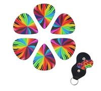 6 Pcs Guitar Picks Rainbow Colours Guitar Pick Set Double-sided Personalized Bass Pick Plectrums with Organizer Storage Box Ukulele Picks Ukulele Accessories for Men Women