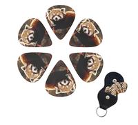 6 Pcs Guitar Picks Red panda Guitar Pick Set Double-sided Personalized Bass Pick Plectrums with Organizer Storage Box Ukulele Picks Ukulele Accessories for Men Women