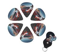 6 Pcs Guitar Picks Red Race Car Guitar Pick Set Double-sided Personalized Bass Pick Plectrums with Organizer Storage Box Ukulele Picks Ukulele Accessories for Men Women