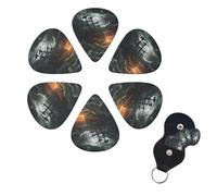 6 Pcs Guitar Picks Scary Ship at Sea Guitar Pick Set Double-sided Personalized Bass Pick Plectrums with Organizer Storage Box Ukulele Picks Ukulele Accessories for Men Women
