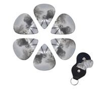 6 Pcs Guitar Picks Snowy Train Tracks Guitar Pick Set Double-sided Personalized Bass Pick Plectrums with Organizer Storage Box Ukulele Picks Ukulele Accessories for Men Women