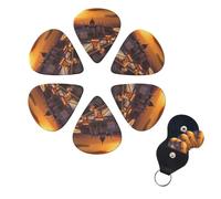 6 Pcs Guitar Picks Sunset in Budapest Guitar Pick Set Double-sided Personalized Bass Pick Plectrums with Organizer Storage Box Ukulele Picks Ukulele Accessories for Men Women